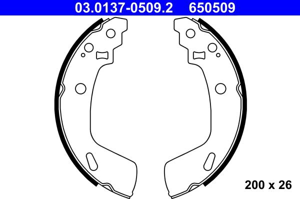 ATE 03.0137-0509.2 - Set saboti frana aaoparts.ro