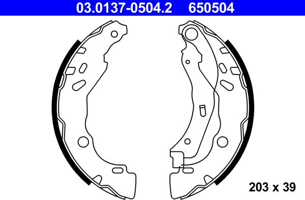 ATE 03.0137-0504.2 - Set saboti frana aaoparts.ro