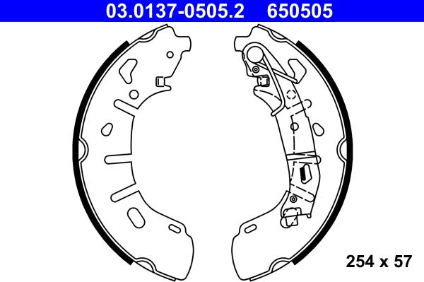 ATE 03.0137-0505.2 - Set saboti frana aaoparts.ro