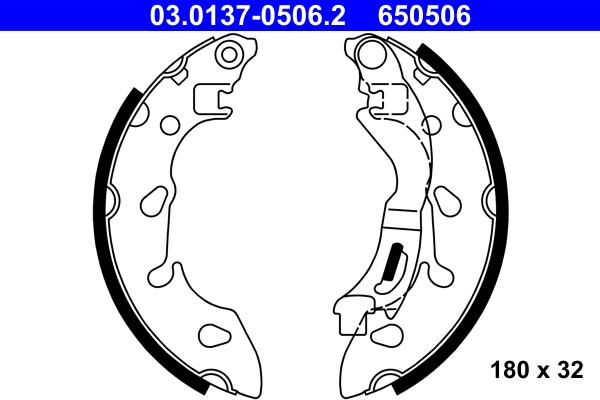 ATE 03.0137-0506.2 - Set saboti frana aaoparts.ro