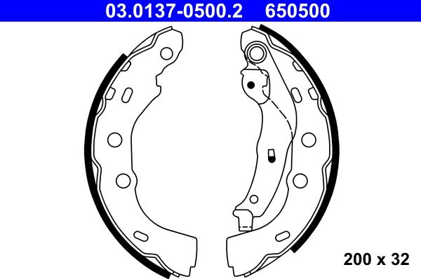 ATE 03.0137-0500.2 - Set saboti frana aaoparts.ro