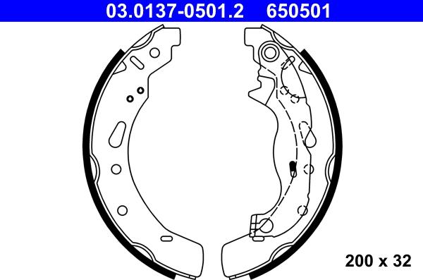 ATE 03.0137-0501.2 - Set saboti frana aaoparts.ro