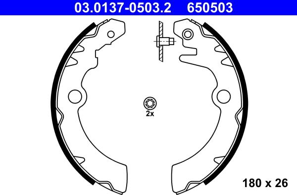 ATE 03.0137-0503.2 - Set saboti frana aaoparts.ro