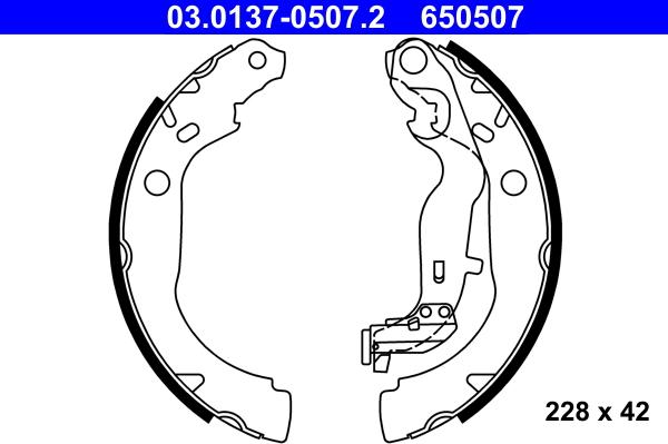 ATE 03.0137-0507.2 - Set saboti frana aaoparts.ro