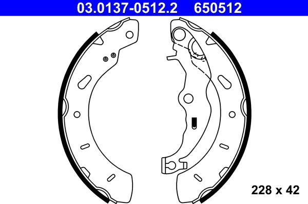 ATE 03.0137-0512.2 - Set saboti frana aaoparts.ro