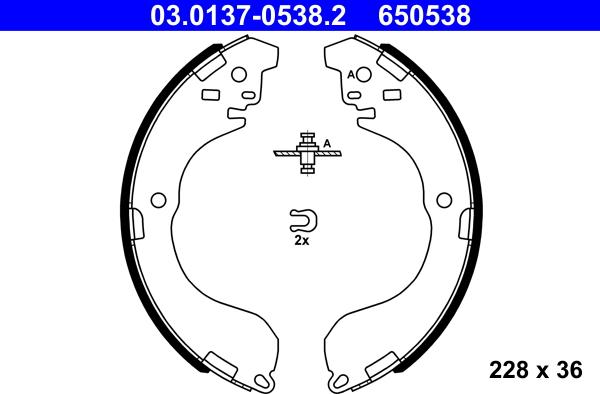 ATE 03.0137-0538.2 - Set saboti frana aaoparts.ro