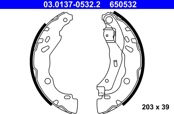 ATE 03.0137-0532.2 - Set saboti frana aaoparts.ro