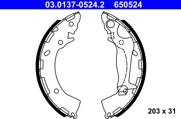 ATE 03.0137-0524.2 - Set saboti frana aaoparts.ro