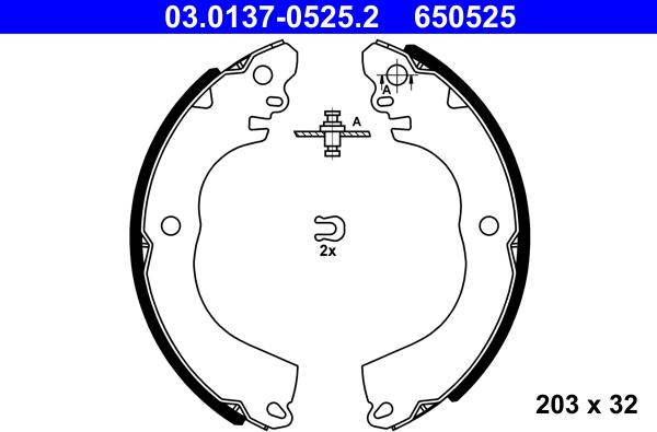 ATE 03.0137-0525.2 - Set saboti frana aaoparts.ro