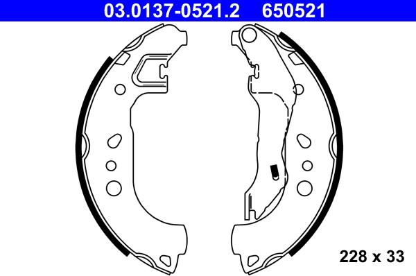 ATE 03.0137-0521.2 - Set saboti frana aaoparts.ro