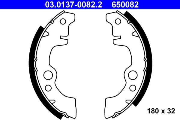 ATE 03.0137-0082.2 - Set saboti frana aaoparts.ro