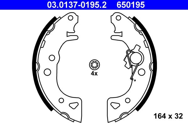 ATE 03.0137-0195.2 - Set saboti frana aaoparts.ro