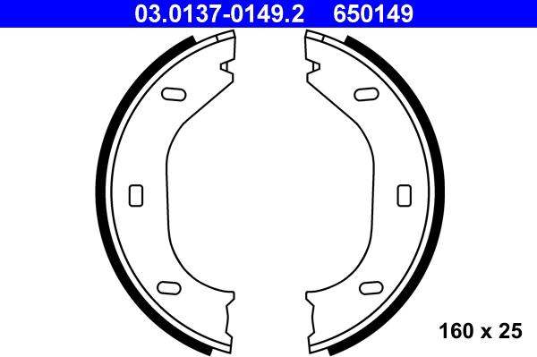 ATE 03.0137-0149.2 - Set saboti frana, frana de mana aaoparts.ro