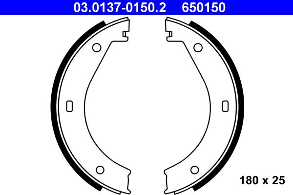 ATE 03.0137-0150.2 - Set saboti frana, frana de mana aaoparts.ro