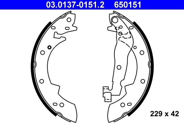 ATE 03.0137-0151.2 - Set saboti frana aaoparts.ro