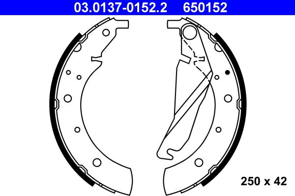 ATE 03.0137-0152.2 - Set saboti frana aaoparts.ro