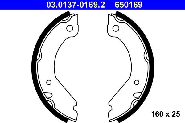 ATE 03.0137-0169.2 - Set saboti frana, frana de mana aaoparts.ro