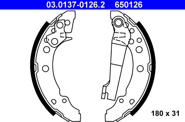 ATE 03.0137-0126.2 - Set saboti frana aaoparts.ro