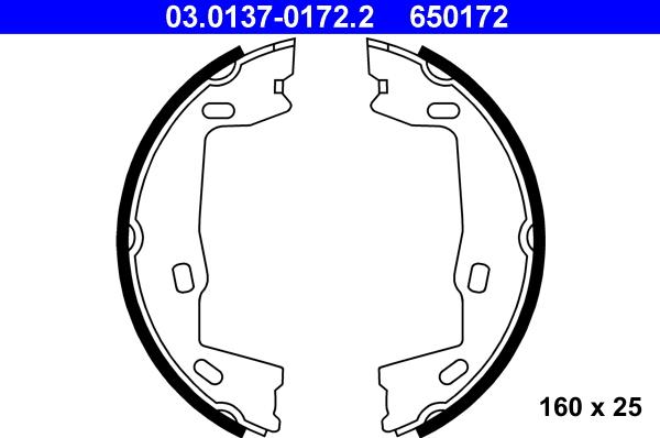 ATE 03.0137-0172.2 - Set saboti frana, frana de mana aaoparts.ro