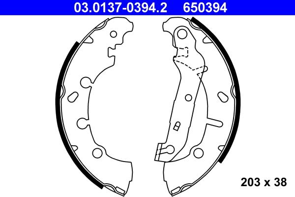 ATE 03.0137-0394.2 - Set saboti frana aaoparts.ro