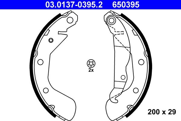 ATE 03.0137-0395.2 - Set saboti frana aaoparts.ro