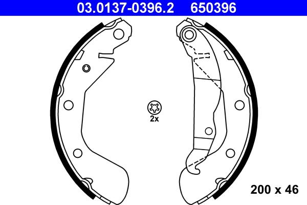 ATE 03.0137-0396.2 - Set saboti frana aaoparts.ro