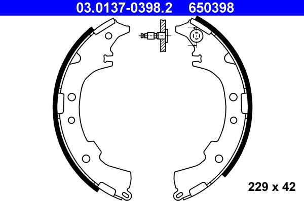 ATE 03.0137-0398.2 - Set saboti frana aaoparts.ro