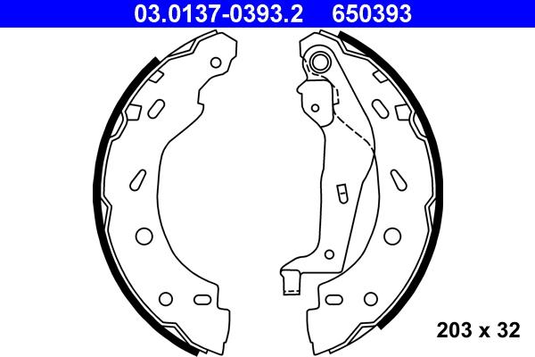 ATE 03.0137-0393.2 - Set saboti frana aaoparts.ro