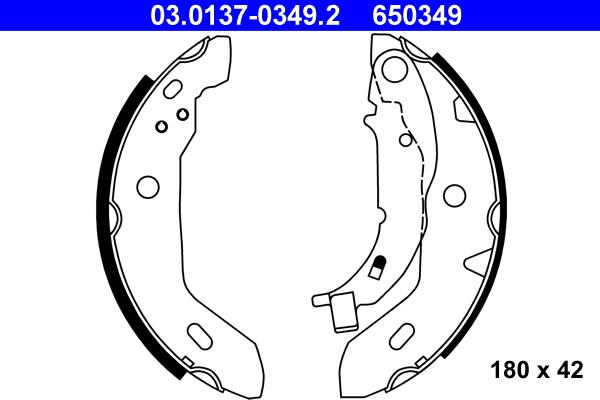 ATE 03.0137-0349.2 - Set saboti frana aaoparts.ro