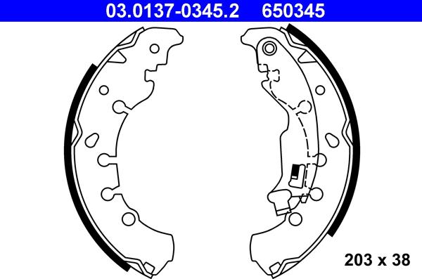 ATE 03.0137-0345.2 - Set saboti frana aaoparts.ro