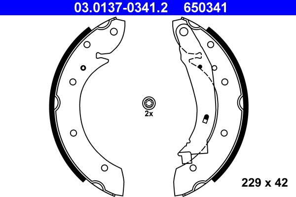 ATE 03.0137-0341.2 - Set saboti frana aaoparts.ro