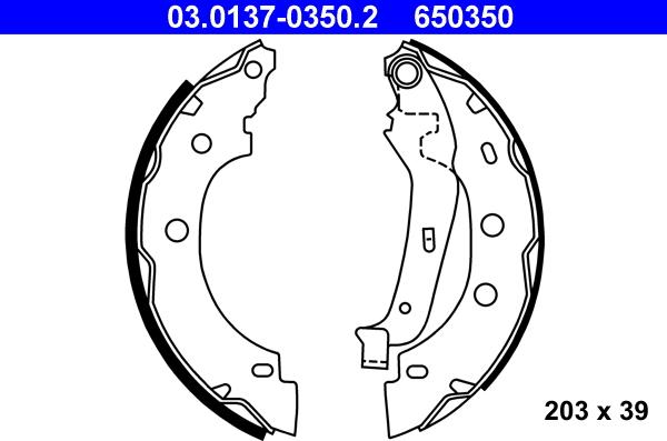 ATE 03.0137-0350.2 - Set saboti frana aaoparts.ro