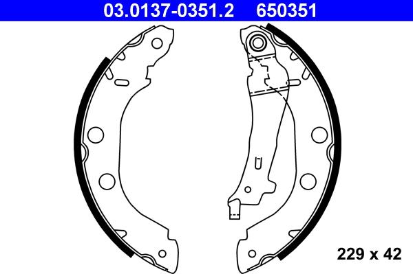 ATE 03.0137-0351.2 - Set saboti frana aaoparts.ro