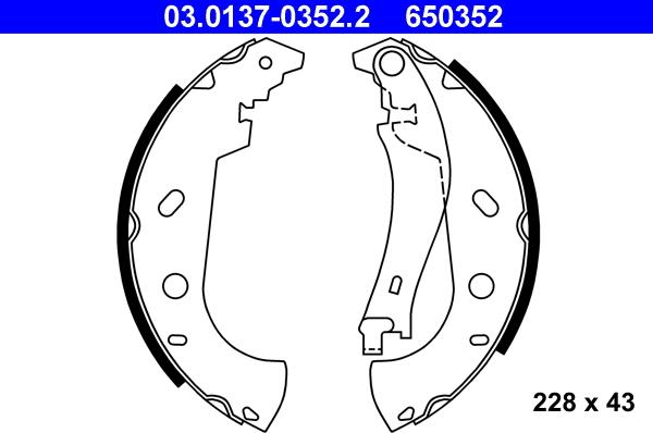 ATE 03.0137-0352.2 - Set saboti frana aaoparts.ro