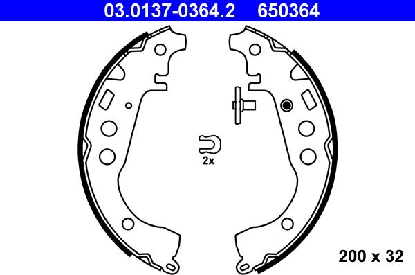 ATE 03.0137-0364.2 - Set saboti frana aaoparts.ro