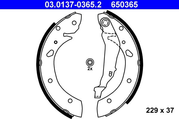 ATE 03.0137-0365.2 - Set saboti frana aaoparts.ro