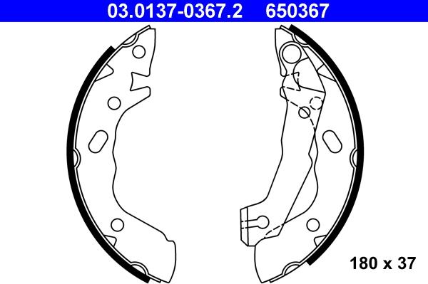 ATE 03.0137-0367.2 - Set saboti frana aaoparts.ro