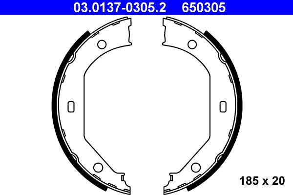 ATE 03.0137-0305.2 - Set saboti frana, frana de mana aaoparts.ro