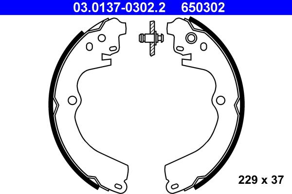 ATE 03.0137-0302.2 - Set saboti frana aaoparts.ro