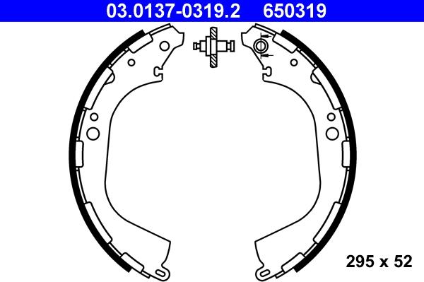 ATE 03.0137-0319.2 - Set saboti frana aaoparts.ro