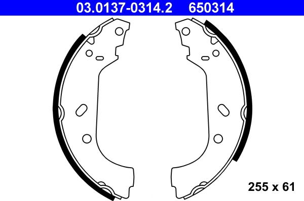 ATE 03.0137-0314.2 - Set saboti frana aaoparts.ro