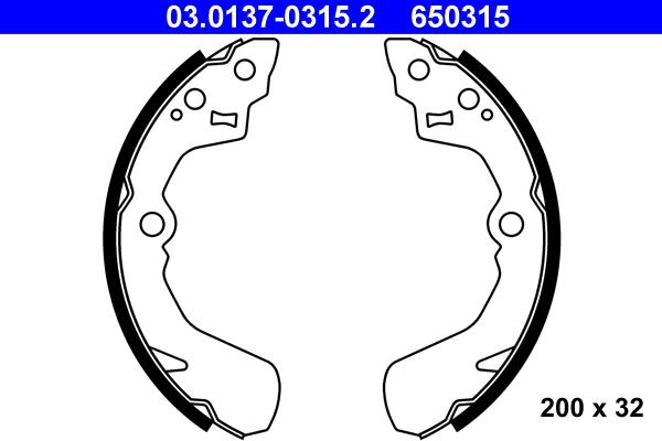 ATE 03.0137-0315.2 - Set saboti frana aaoparts.ro