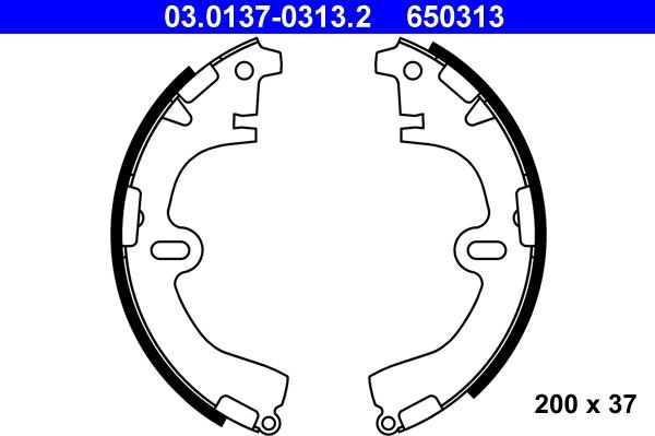 ATE 03.0137-0313.2 - Set saboti frana aaoparts.ro