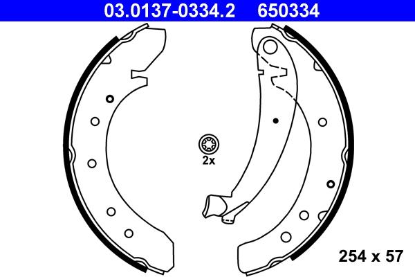 ATE 03.0137-0334.2 - Set saboti frana aaoparts.ro