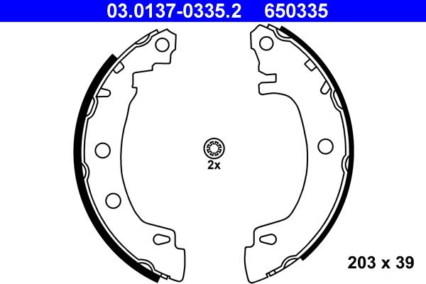 ATE 03.0137-0335.2 - Set saboti frana aaoparts.ro