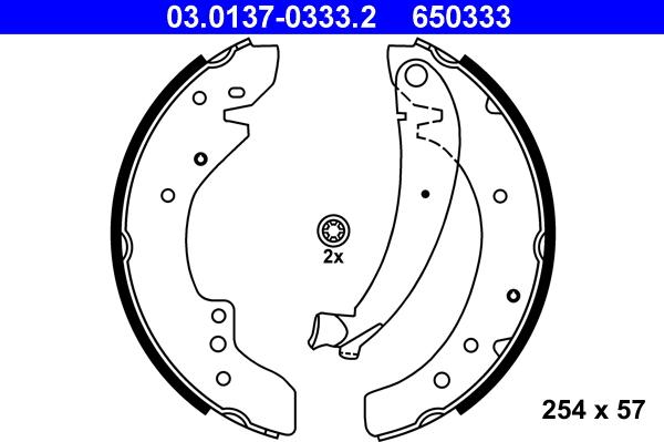 ATE 03.0137-0333.2 - Set saboti frana aaoparts.ro