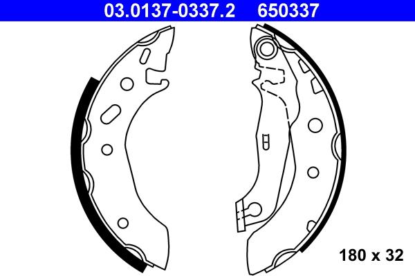 ATE 03.0137-0337.2 - Set saboti frana aaoparts.ro