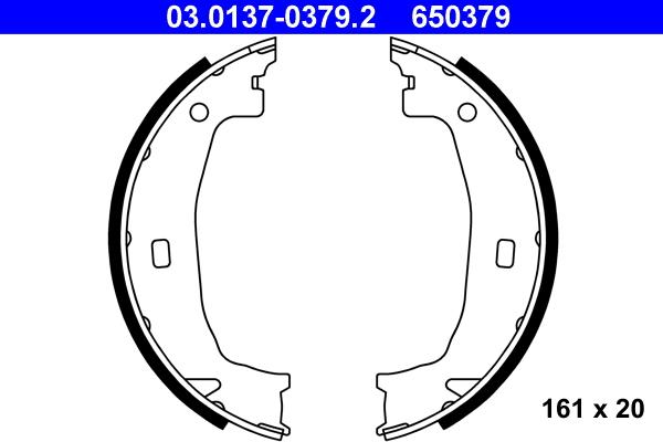 ATE 03.0137-0379.2 - Set saboti frana, frana de mana aaoparts.ro