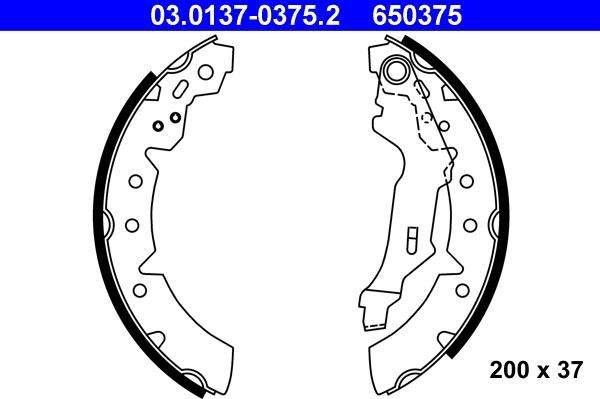 ATE 03.0137-0375.2 - Set saboti frana aaoparts.ro