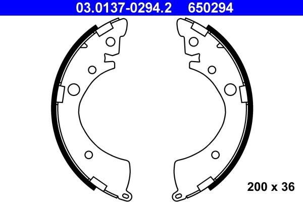 ATE 03.0137-0294.2 - Set saboti frana aaoparts.ro